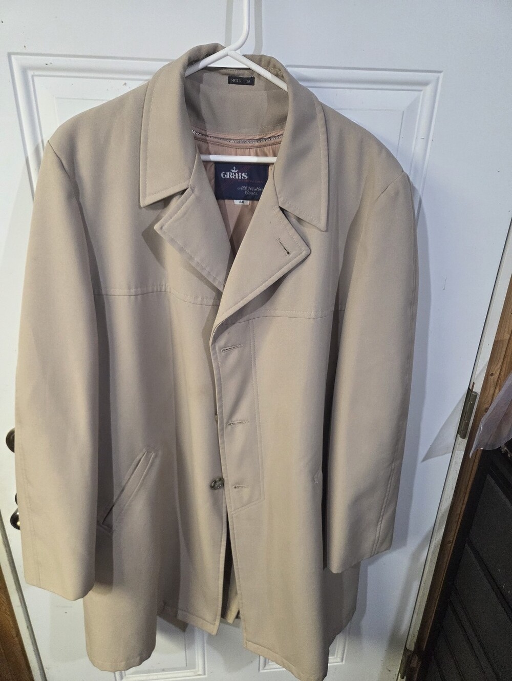 Grais Light Beige Men's Classic Trench Coat